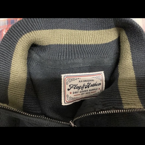 Flag & Anthem Mens 1/4 Zip Sweater Pullover Medium Black Mid-Weight Long Sleeve - Picture 6 of 13